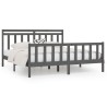 Cadre de lit sans matelas gris bois massif de pin 180x200 cm 