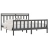 Cadre de lit sans matelas gris bois massif de pin 180x200 cm 