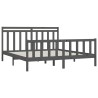 Cadre de lit sans matelas gris bois massif de pin 180x200 cm 