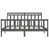 Cadre de lit sans matelas gris bois massif de pin 180x200 cm 