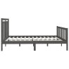 Cadre de lit sans matelas gris bois massif de pin 180x200 cm 