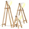 Lampadaires 3 pcs Blanc E27 Bois de manguier massif 