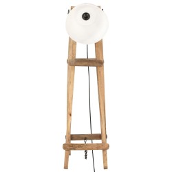 Lampadaires 3 pcs Blanc E27 Bois de manguier massif 