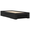 Cadre de lit sans matelas noir 100x200 cm bois d'ingénierie 