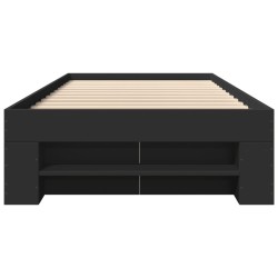 Cadre de lit sans matelas noir 100x200 cm bois d'ingénierie 
