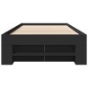 Cadre de lit sans matelas noir 100x200 cm bois d'ingénierie 