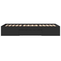 Cadre de lit sans matelas noir 100x200 cm bois d'ingénierie 