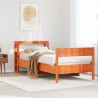 Cadre de lit sans matelas cire marron 75x190 cm bois pin massif 