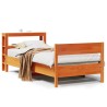 Cadre de lit sans matelas cire marron 75x190 cm bois pin massif 