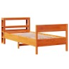 Cadre de lit sans matelas cire marron 75x190 cm bois pin massif 