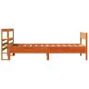 Cadre de lit sans matelas cire marron 75x190 cm bois pin massif 