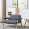 Canapé à 2 places Tissu Gris foncé 