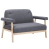 Canapé à 2 places Tissu Gris foncé 