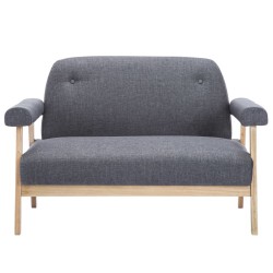 Canapé à 2 places Tissu Gris foncé 