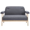 Canapé à 2 places Tissu Gris foncé 
