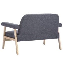 Canapé à 2 places Tissu Gris foncé 