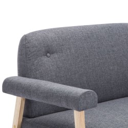 Canapé à 2 places Tissu Gris foncé 