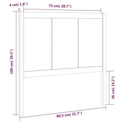 Tête de lit 80,5x4x100 cm Bois massif de pin 