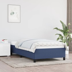 Cadre de lit sans matelas bleu 80x200 cm tissu 
