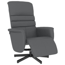 Fauteuil inclinable avec repose-pieds gris similicuir 