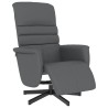 Fauteuil inclinable avec repose-pieds gris similicuir 