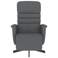 Fauteuil inclinable avec repose-pieds gris similicuir 