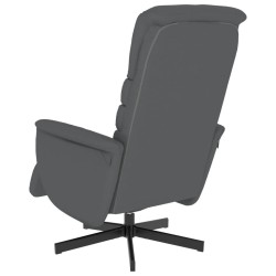 Fauteuil inclinable avec repose-pieds gris similicuir 