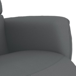 Fauteuil inclinable avec repose-pieds gris similicuir 