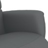 Fauteuil inclinable avec repose-pieds gris similicuir 