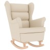 Chaise à bascule blanc 74x90x102 cm lin 