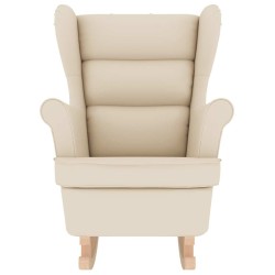 Chaise à bascule blanc 74x90x102 cm lin 