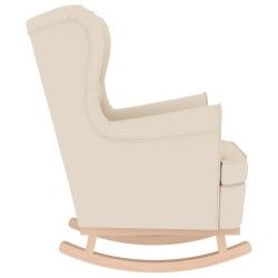 Chaise à bascule blanc 74x90x102 cm lin 