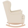 Chaise à bascule blanc 74x90x102 cm lin 