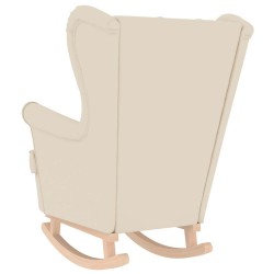 Chaise à bascule blanc 74x90x102 cm lin 