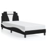 Cadre de lit avec LED sans matelas noir et blanc 90x190 cm 