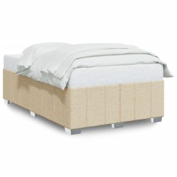 Cadre de lit sans matelas crème 120x200 cm tissu 