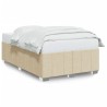 Cadre de lit sans matelas crème 120x200 cm tissu 