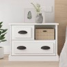 Table de chevet blanc 60x39x45 cm 