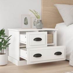 Table de chevet blanc 60x39x45 cm 