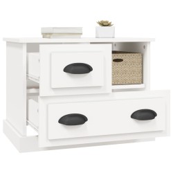 Table de chevet blanc 60x39x45 cm 