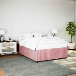 Cadre de lit sans matelas rose 160x200 cm velours 