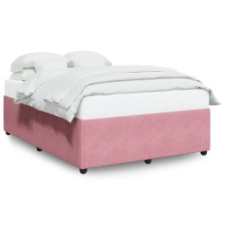 Cadre de lit sans matelas rose 160x200 cm velours 
