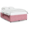 Cadre de lit sans matelas rose 160x200 cm velours 