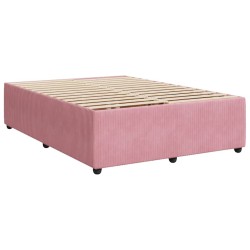 Cadre de lit sans matelas rose 160x200 cm velours 