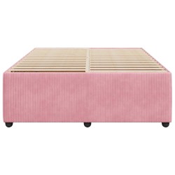 Cadre de lit sans matelas rose 160x200 cm velours 