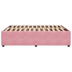 Cadre de lit sans matelas rose 160x200 cm velours 
