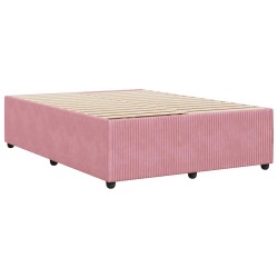 Cadre de lit sans matelas rose 160x200 cm velours 