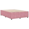 Cadre de lit sans matelas rose 160x200 cm velours 