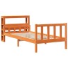 Cadre de lit avec tête de lit sans matelas cire marron 90x190cm 