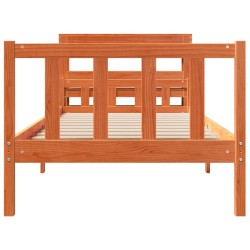 Cadre de lit avec tête de lit sans matelas cire marron 90x190cm 